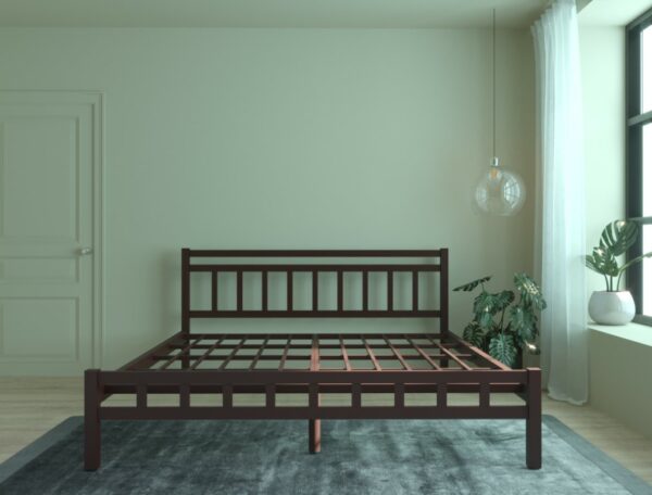 bed bedframe bedroom design brown